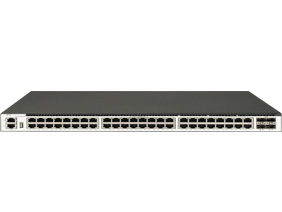 48 個(gè) 1GE Base-T 端口，4 個(gè) 10GE SFP+端口，三層以太網(wǎng)交換機(jī)